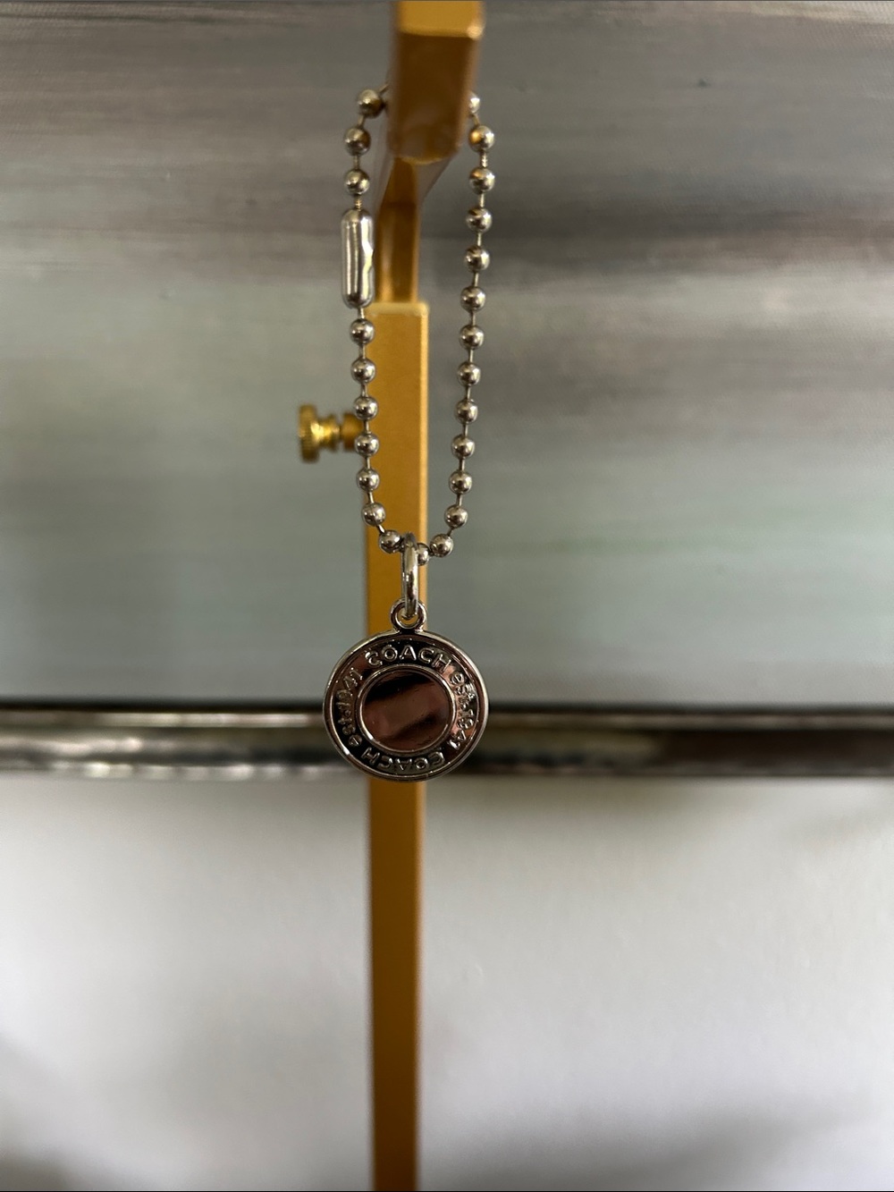 Coach Silver Round Logo medallion Vintage Charm/Hang Tag EXCELLENT CONDITION